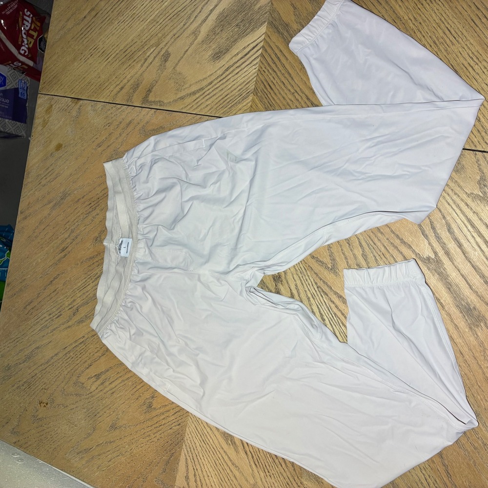 Gymshark Mens Studio Joggers Bone White Elastic Waist Athletic Pants A1A3U L